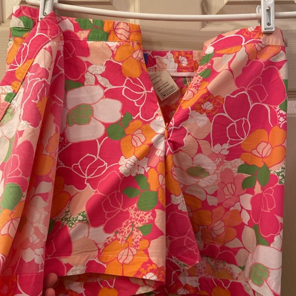 Dockers Woman’s Skort Golf Skirt Pink Orange White Floral Zipper Button WM SZ 8 - Picture 7 of 11